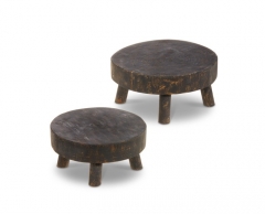 BLACK WOODEN RISERS -SET OF 2